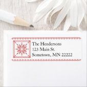 Red Cross-Stitch Snowflake ラベル (インサイチュ)