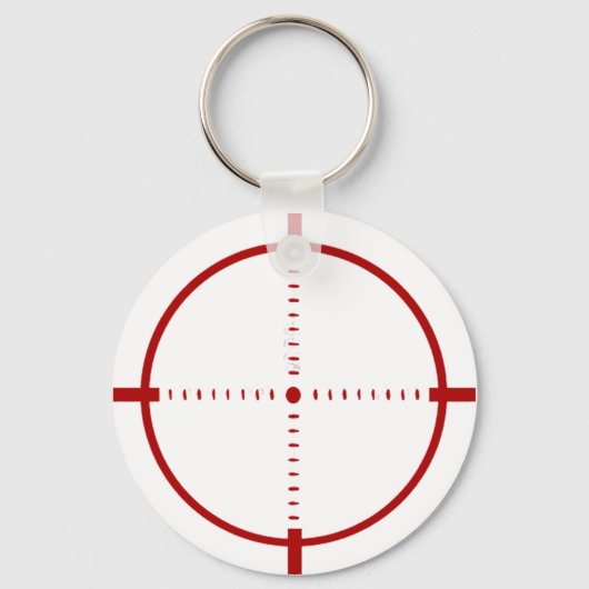 Red Crosshair Target Button  キーホルダー (正面)