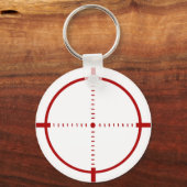 Red Crosshair Target Button  キーホルダー (正面)