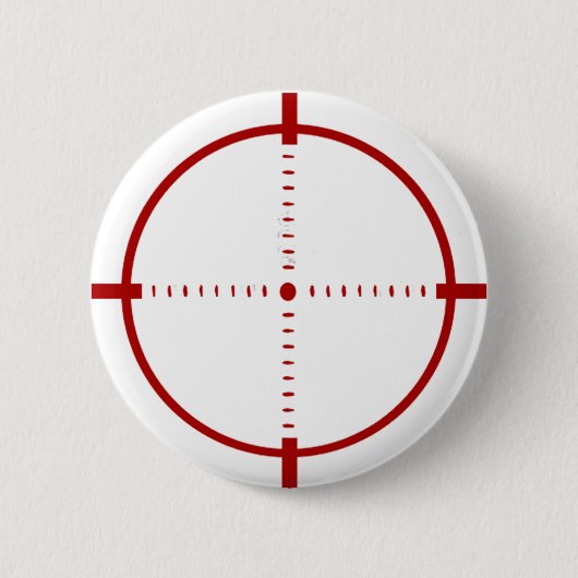 Red Crosshair Target Button  缶バッジ (正面)