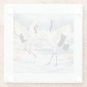 Red-crowned Cranes in Winter ガラスコースター (裏面)