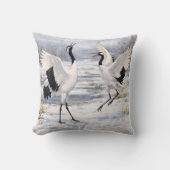 Red-crowned Cranes in Winter クッション (正面)