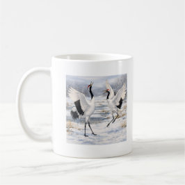Red-crowned Cranes in Winter コーヒーマグカップ