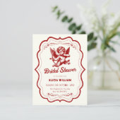 Red cupid angel bridal shower 招待状 (スタンド正面)