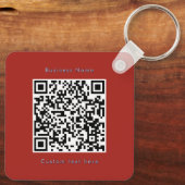 Red Custom America 250 Business QR Code Square  キーホルダー (裏面)