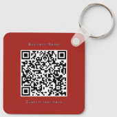 Red Custom America 250 Business QR Code Square  キーホルダー (裏面)