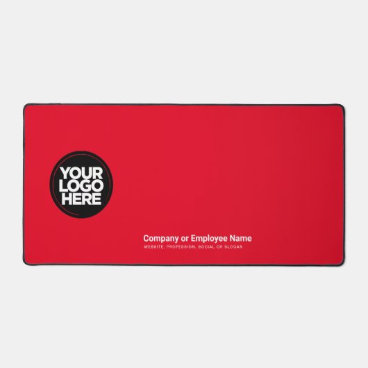Red | Custom Business Logo Name, Slogan デスクマット (正面)