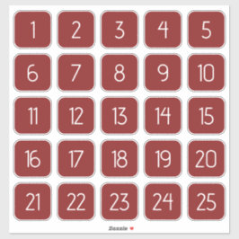 Red Customizable Square Number Stickers  シール