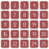 Red Customizable Square Number Stickers  シール (正面)