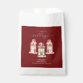 Red Cute Snow Gingerbread Village Baby Shower  フェイバーバッグ (正面)