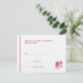 Red dahliaのエンク結婚ロージャRSVP応答カード 出欠カード (スタンド正面)