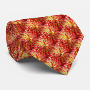 Red Dahlia Flower Pattern Nature ネクタイ