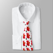 Red Dahlia Flower Tie ネクタイ (タイ)