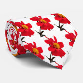 Red Dahlia Flower Tie ネクタイ (ロール)