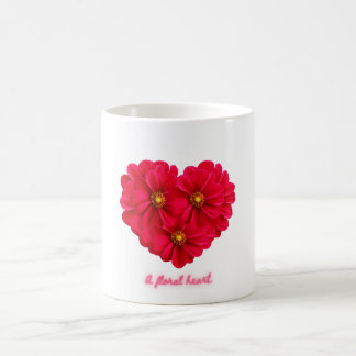 Red Dahlia Flowers Heart Sticker - A Floral Heart コーヒーマグカップ