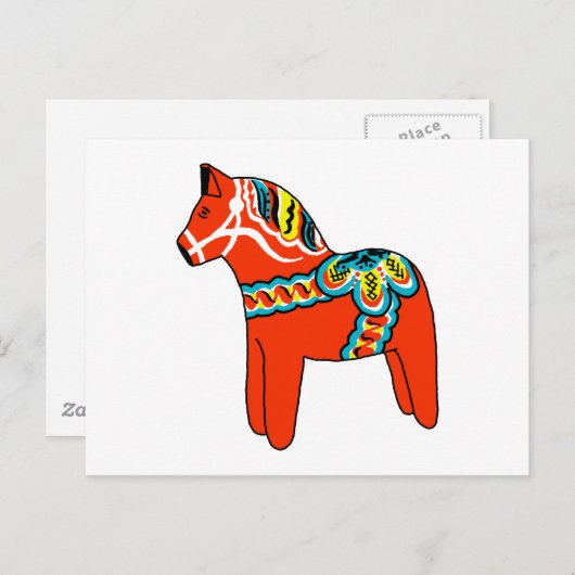 Red Dala Horse ポストカード (正面/裏面)