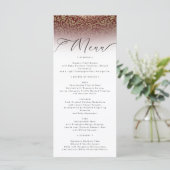 Red Damask Elegant Wedding Menu Card メニュー (スタンド正面)