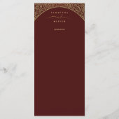 Red Damask Elegant Wedding Menu Card メニュー (裏面)
