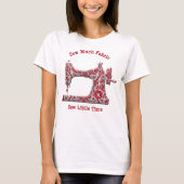Red Damask Sewing Machine Monogram T-Shirt Tシャツ (正面)