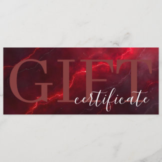 Red Dark Chic Bold Elegant Luxury Gift Certificate セーブザデート