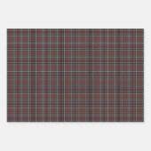 Red Dark Navy Blue Green Plaid Pattern Holiday ラッピングペーパーシート (正面3)