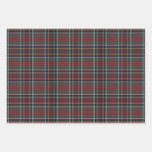 Red Dark Navy Blue Green Plaid Pattern Holiday ラッピングペーパーシート (正面)