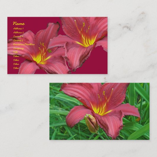 Red Daylily Coordining Items名刺 名刺 (正面/裏面)