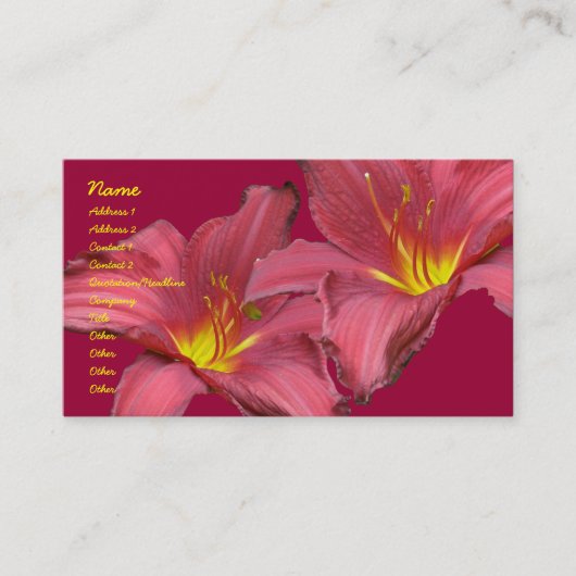 Red Daylily Coordining Items名刺 名刺 (正面)