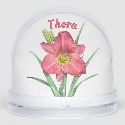 Red Daylily Flower Botanical Art Personalized (正面)