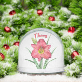 Red Daylily Flower Botanical Art Personalized (クリスマス)