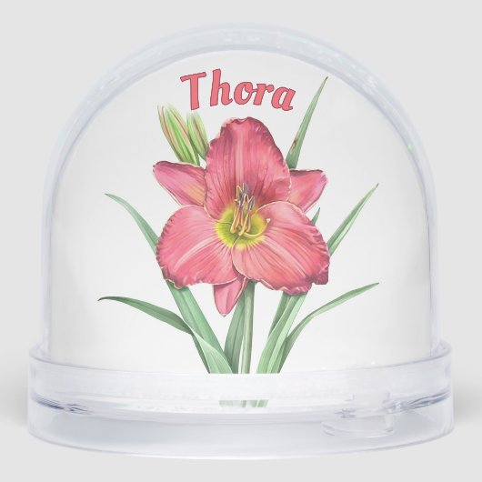 Red Daylily Flower Botanical Art Personalized (裏面)