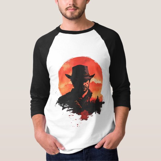 Red deadのシルエットTシャツデザイン Tシャツ (正面)