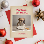 Red Dear Santa I Can Explain Funny Dog Christmas シーズンカード