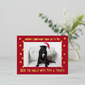 Red Deck the Holes With Toys & Treets 2写真 箔シーズンポストカード (立ち正面)