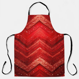 Red Decorative Christmas Glitter Holiday Apron エプロン