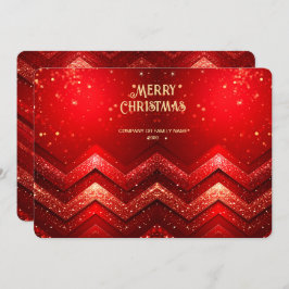 Red Decorative Christmas Glitter Holiday Card シーズンカード
