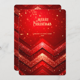 Red Decorative Christmas Glitter Holiday Card シーズンカード