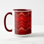 Red Decorative Christmas Glitter Holiday Mug マグカップ (左)