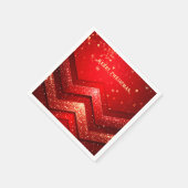 Red Decorative Christmas Glitter Holiday Napkin スタンダードカクテルナプキン (角)