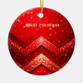 Red Decorative Christmas Glitter Holiday Ornament セラミックオーナメント