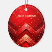 Red Decorative Christmas Glitter Holiday Ornament セラミックオーナメント (左)