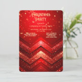 Red Decorative Christmas Glitter Holiday Party 招待状 (スタンド正面)