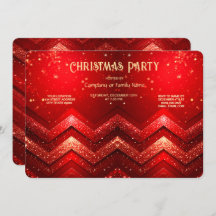 Red Decorative Christmas Glitter Holiday Party