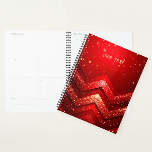 Red Decorative Christmas Glitter Holiday Planner プランナー手帳 (ディスプレー)