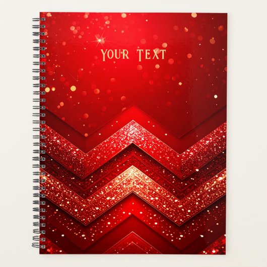 Red Decorative Christmas Glitter Holiday Planner プランナー手帳 (正面)