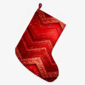Red Decorative Christmas Glitter Holiday Stocking ラージクリスマスストッキング (正面 (吊り時))