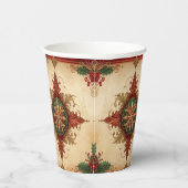 Red Decorative Christmas Holiday Paper Cups 紙コップ (右)