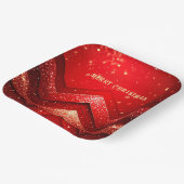 Red Decorative Christmas Holiday Paper Plate ペーパープレート (傾斜あり)