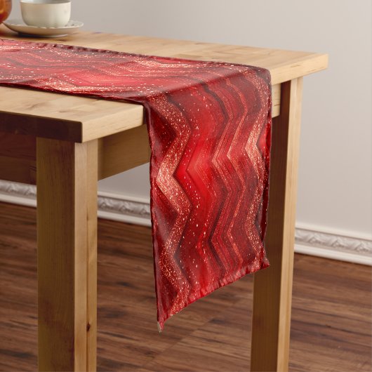 Red Decorative Christmas Holiday Table Runner ミディアムテーブルランナー (インサイチュ)