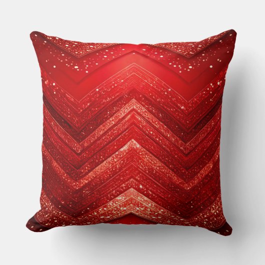 Red Decorative Christmas Holiday Throw Pillow クッション (正面)